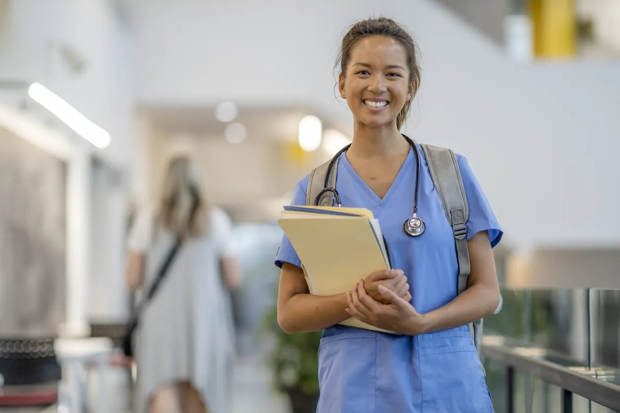 Nurse with file